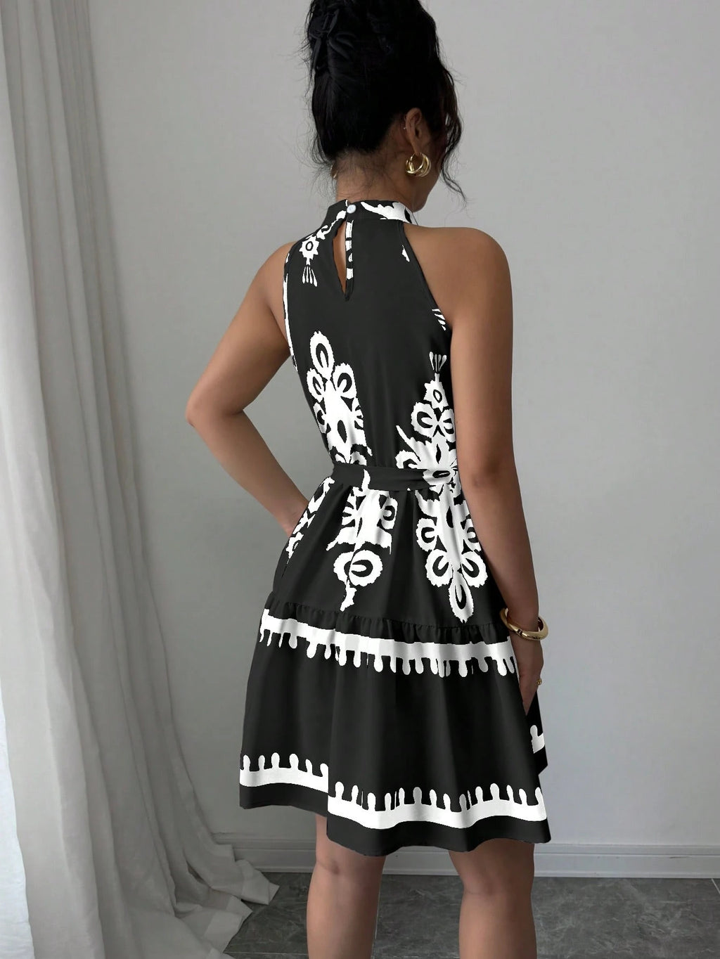 Elenzga Vestido Casual Curto Simples e Elegante sem Mangas, Uso Diário