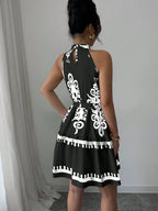 Elenzga Vestido Casual Curto Simples e Elegante sem Mangas, Uso Diário