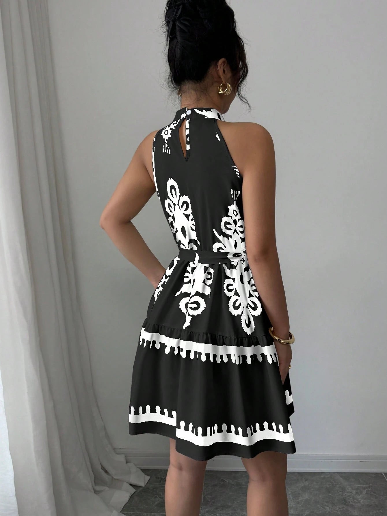 Elenzga Vestido Casual Curto Simples e Elegante sem Mangas, Uso Diário