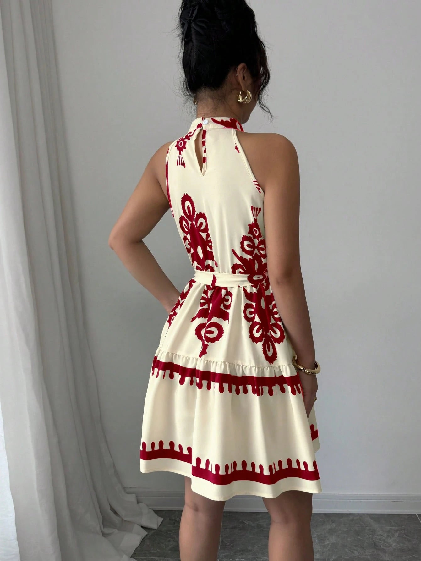 Elenzga Vestido Casual Curto Simples e Elegante sem Mangas, Uso Diário