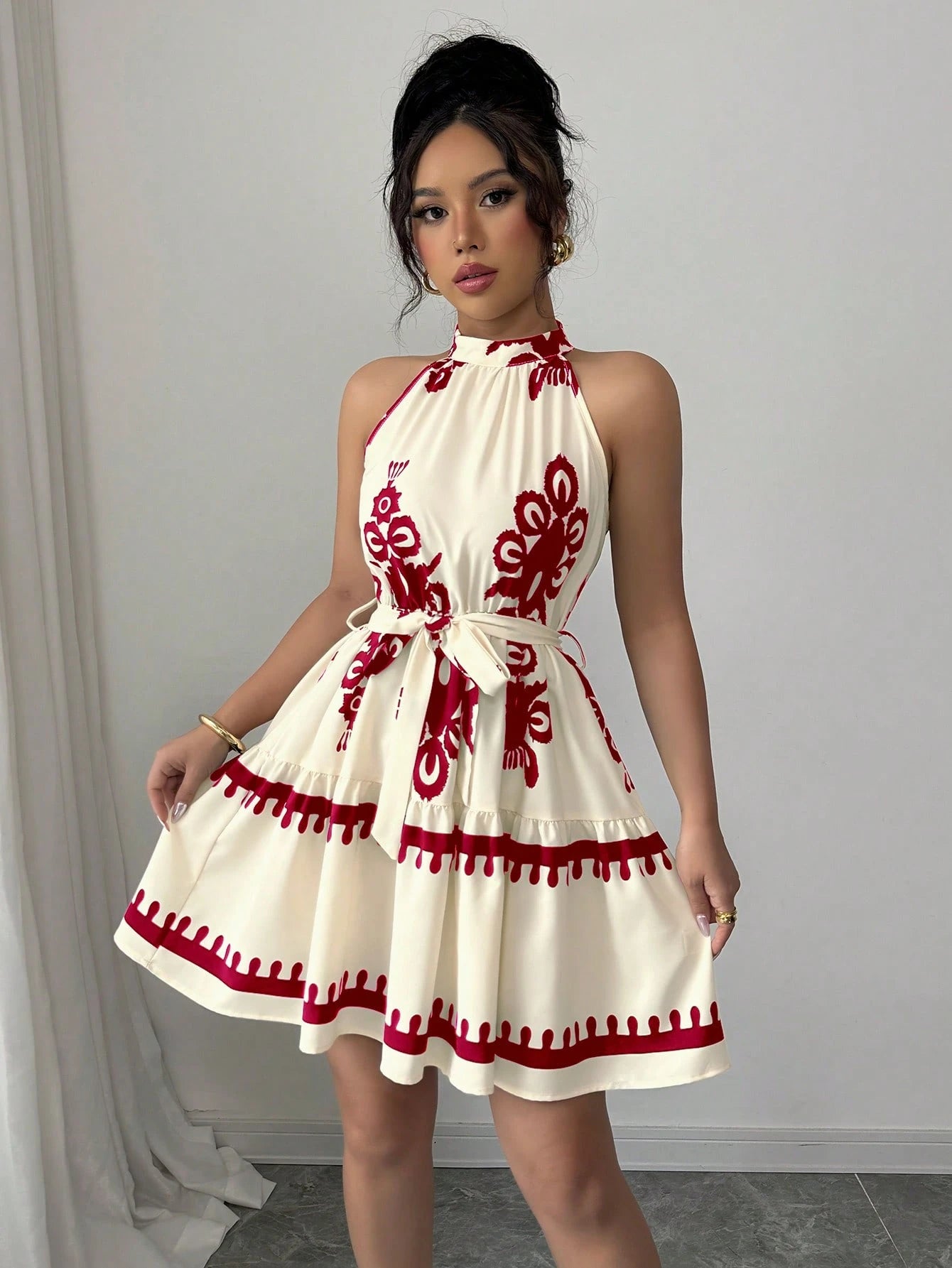 Elenzga Vestido Casual Curto Simples e Elegante sem Mangas, Uso Diário