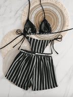Swim Vcay 3 peças/Conjunto Capa de Crochê de Estilo Boêmio para Maiô Bikini, Saída de Praia