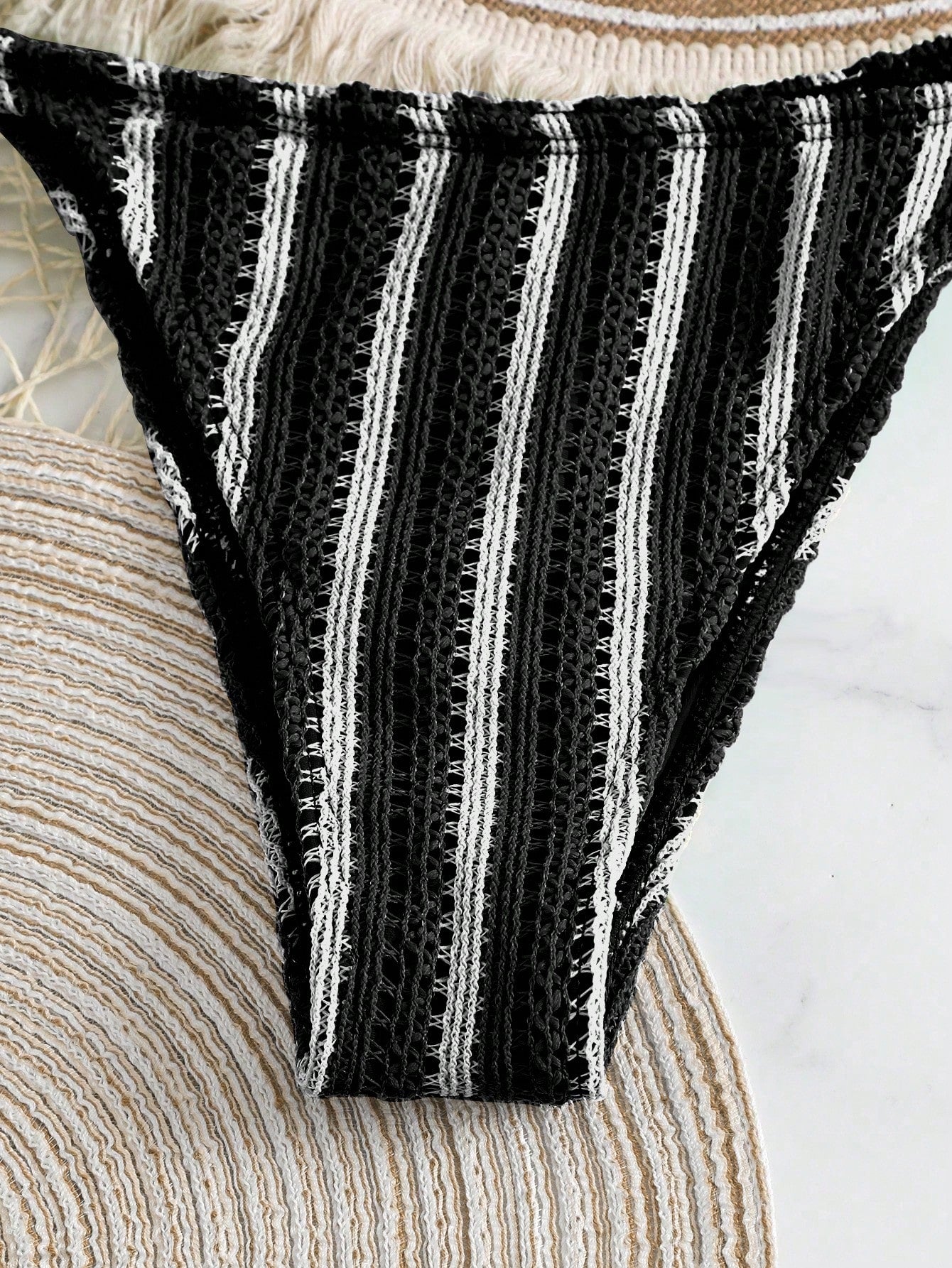 Swim Vcay 3 peças/Conjunto Capa de Crochê de Estilo Boêmio para Maiô Bikini, Saída de Praia