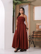 Vendedor IndicadoVestido Linho Feminino Elegante Plissado Franzido Babado Bolsos Alça Amarrar