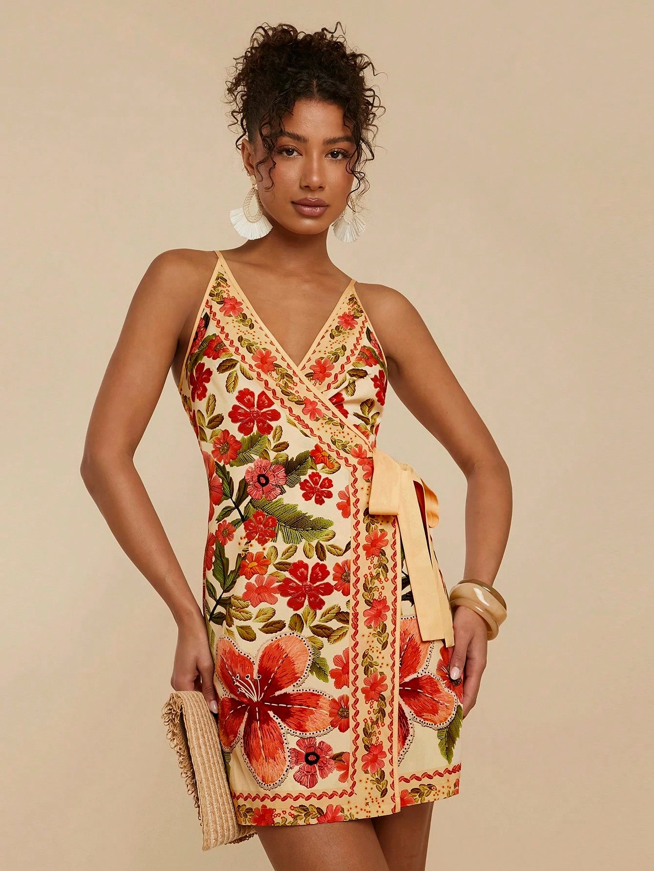 Vivid Eden Vestido Mulher Estampado Simples Diário Cami