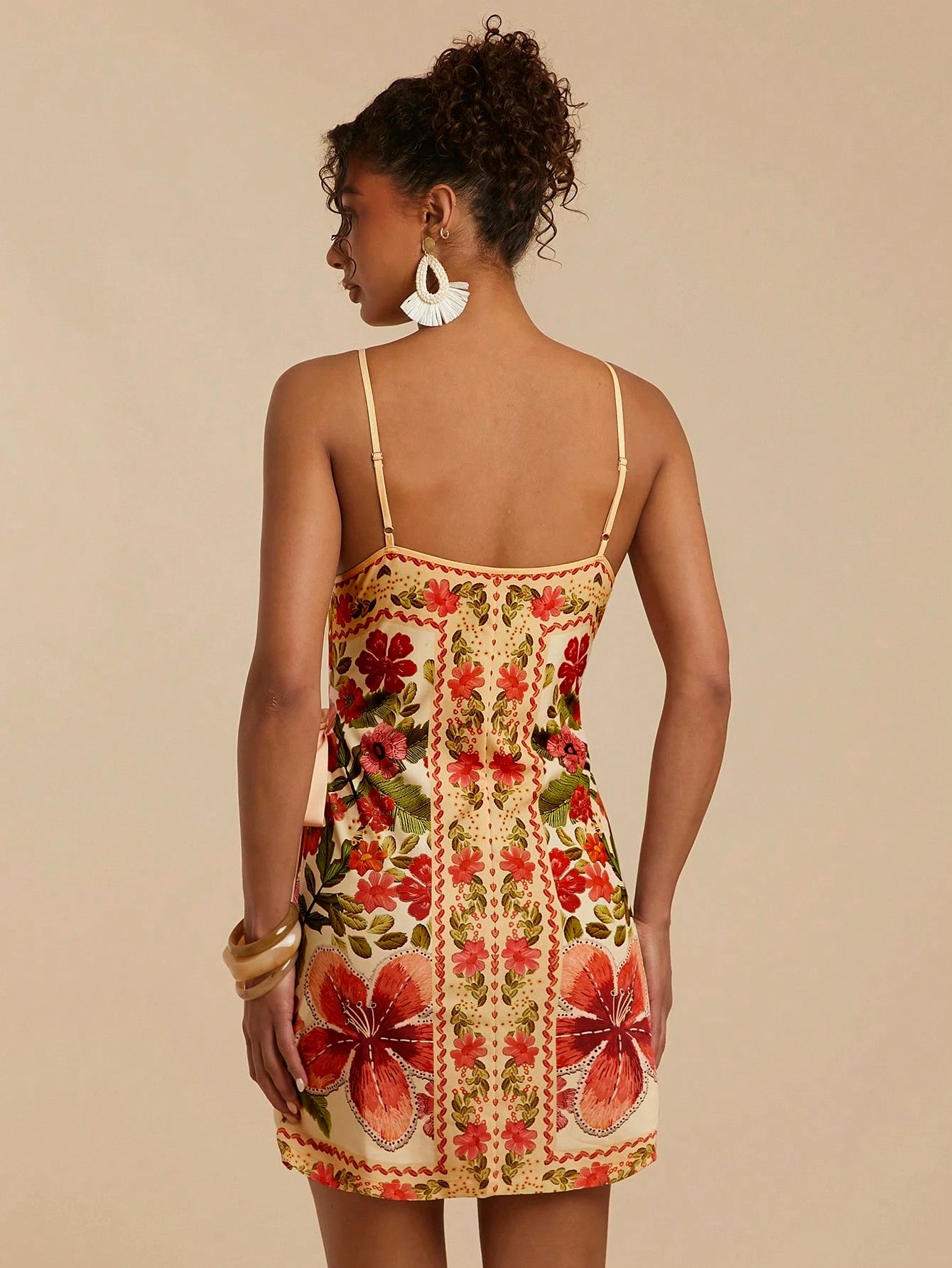 Vivid Eden Vestido Mulher Estampado Simples Diário Cami