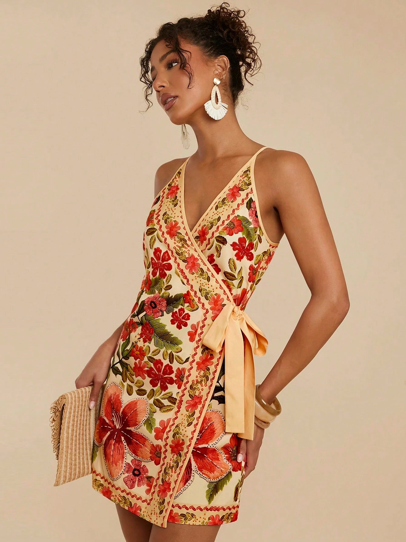 Vivid Eden Vestido Mulher Estampado Simples Diário Cami