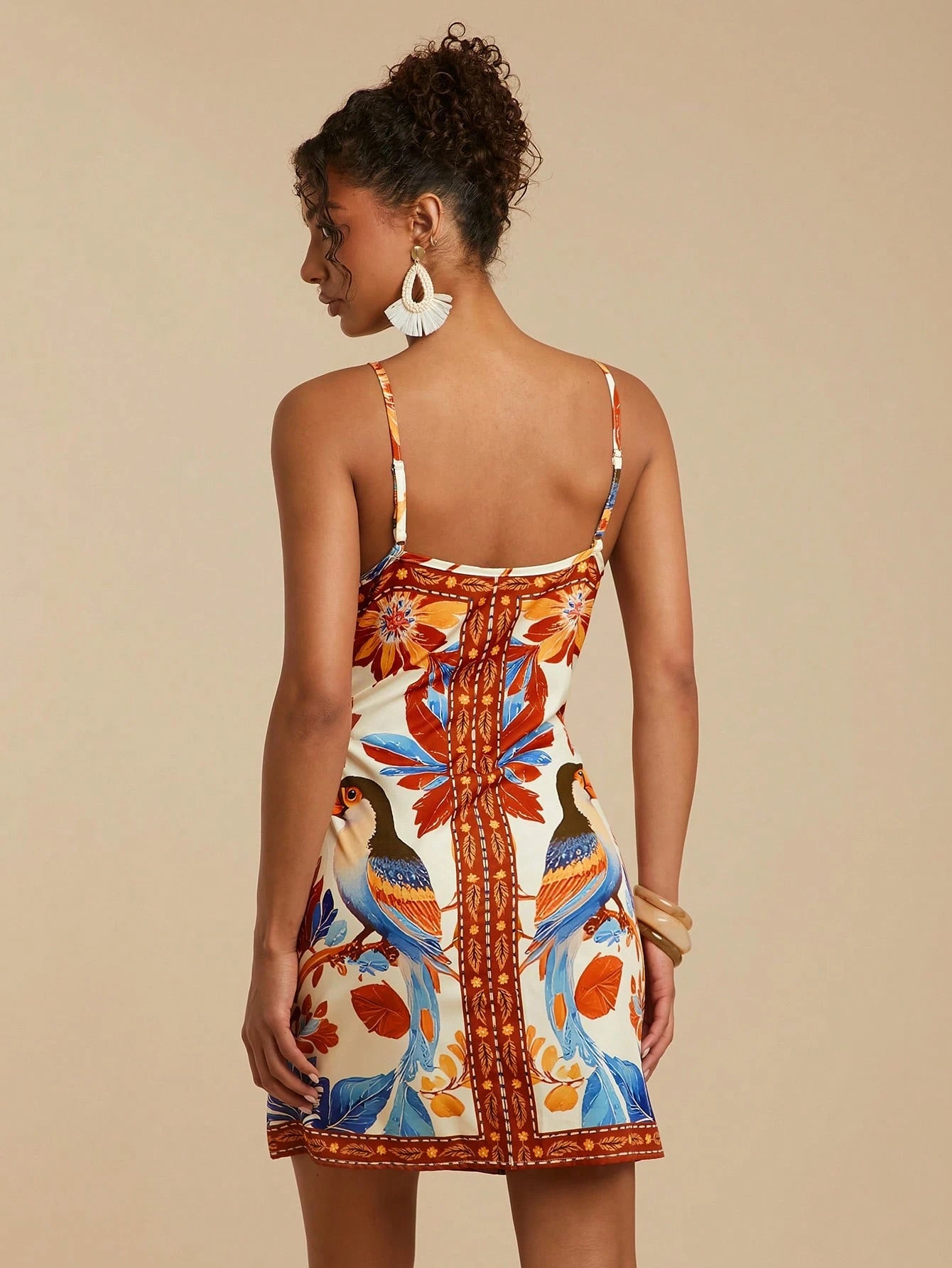 Vivid Eden Vestido Mulher Estampado Simples Diário Cami