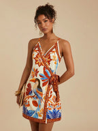 Vivid Eden Vestido Mulher Estampado Simples Diário Cami