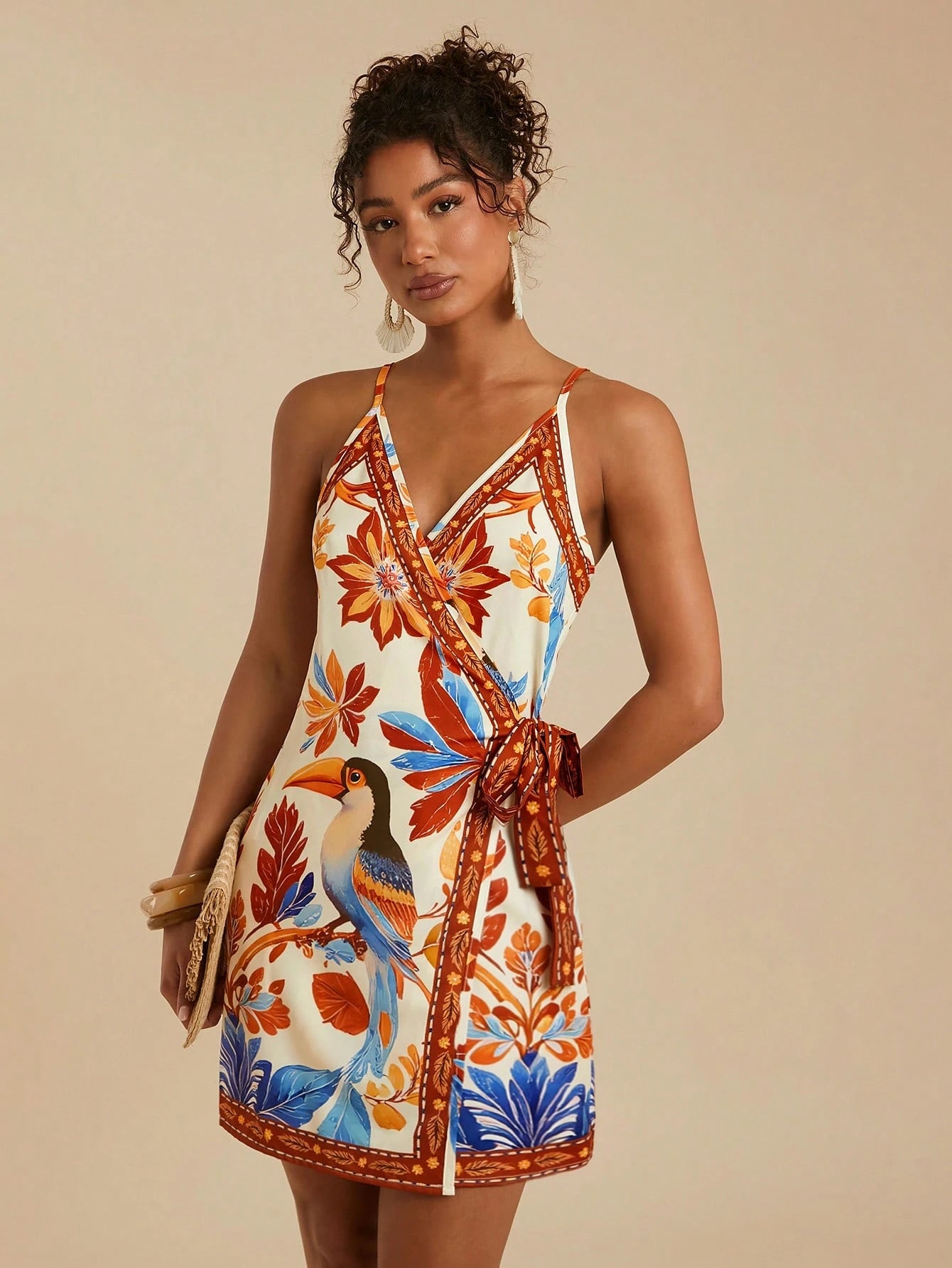 Vivid Eden Vestido Mulher Estampado Simples Diário Cami