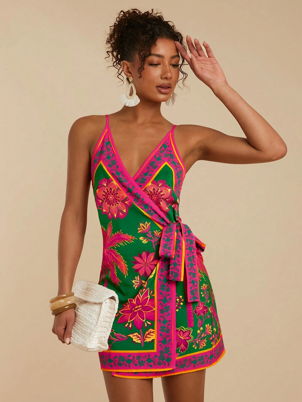 Vivid Eden Vestido Mulher Estampado Simples Diário Cami