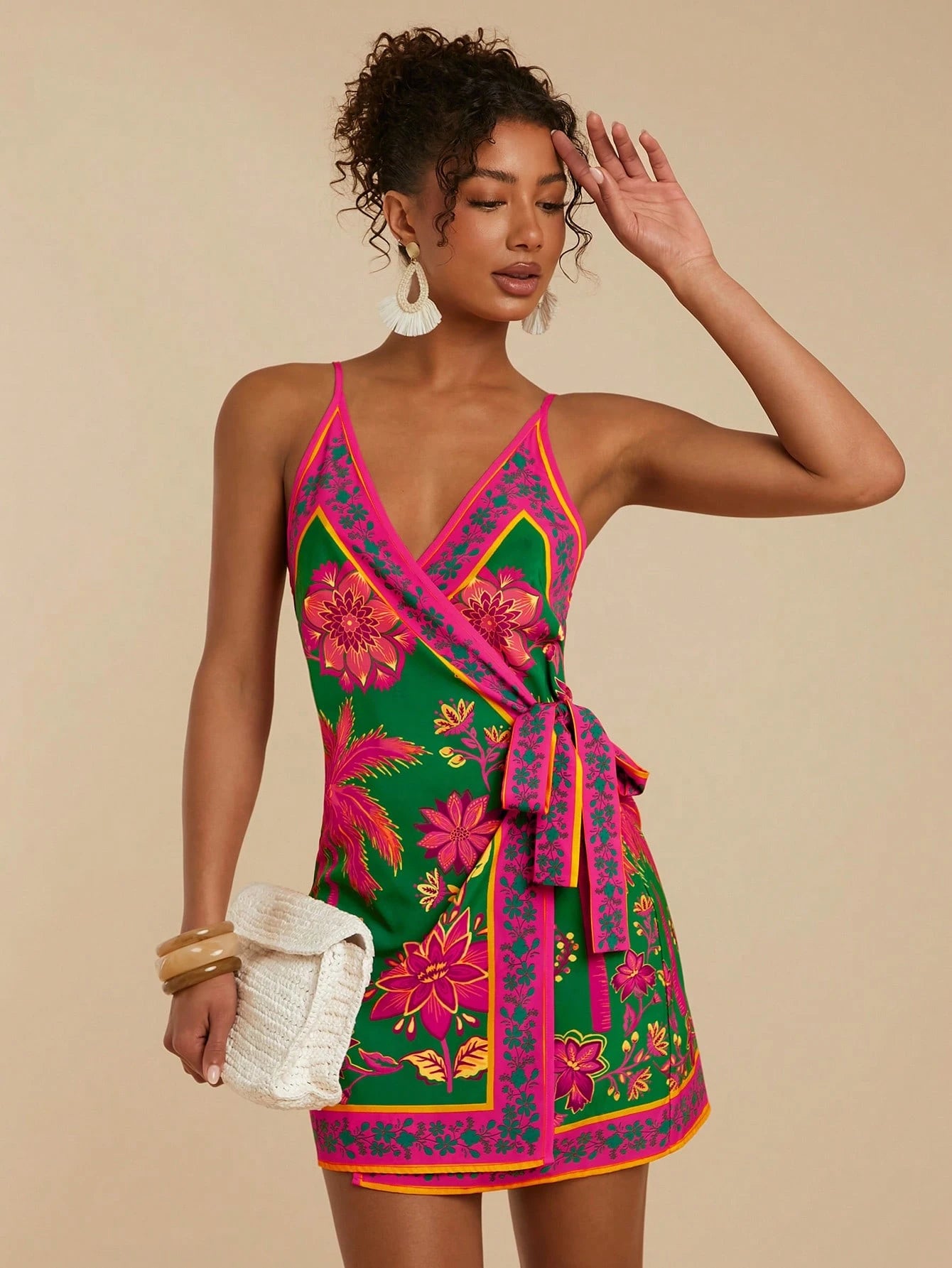 Vivid Eden Vestido Mulher Estampado Simples Diário Cami