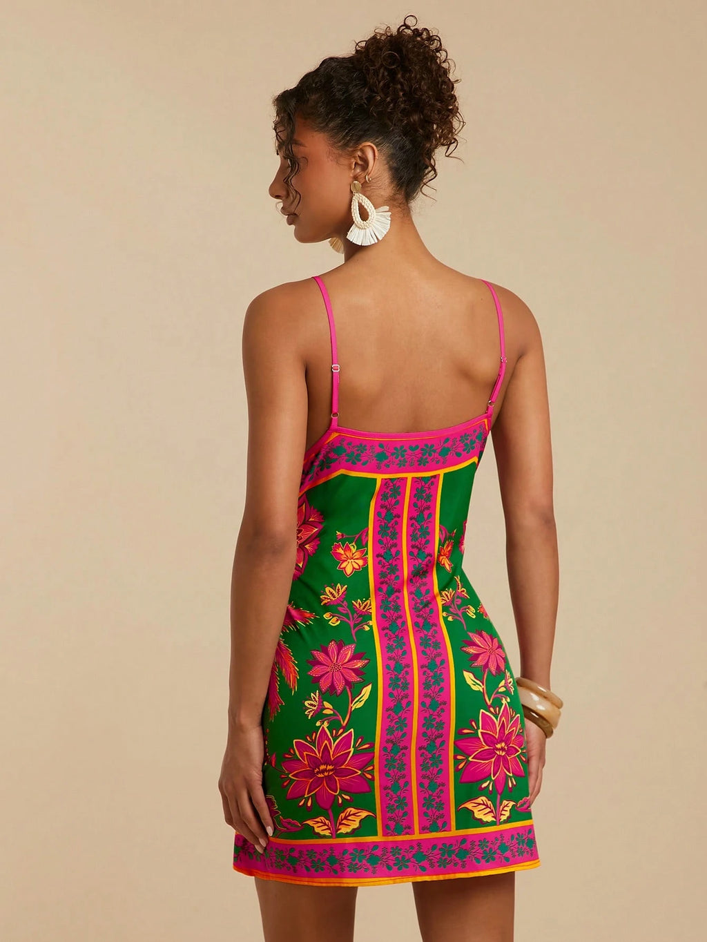 Vivid Eden Vestido Mulher Estampado Simples Diário Cami