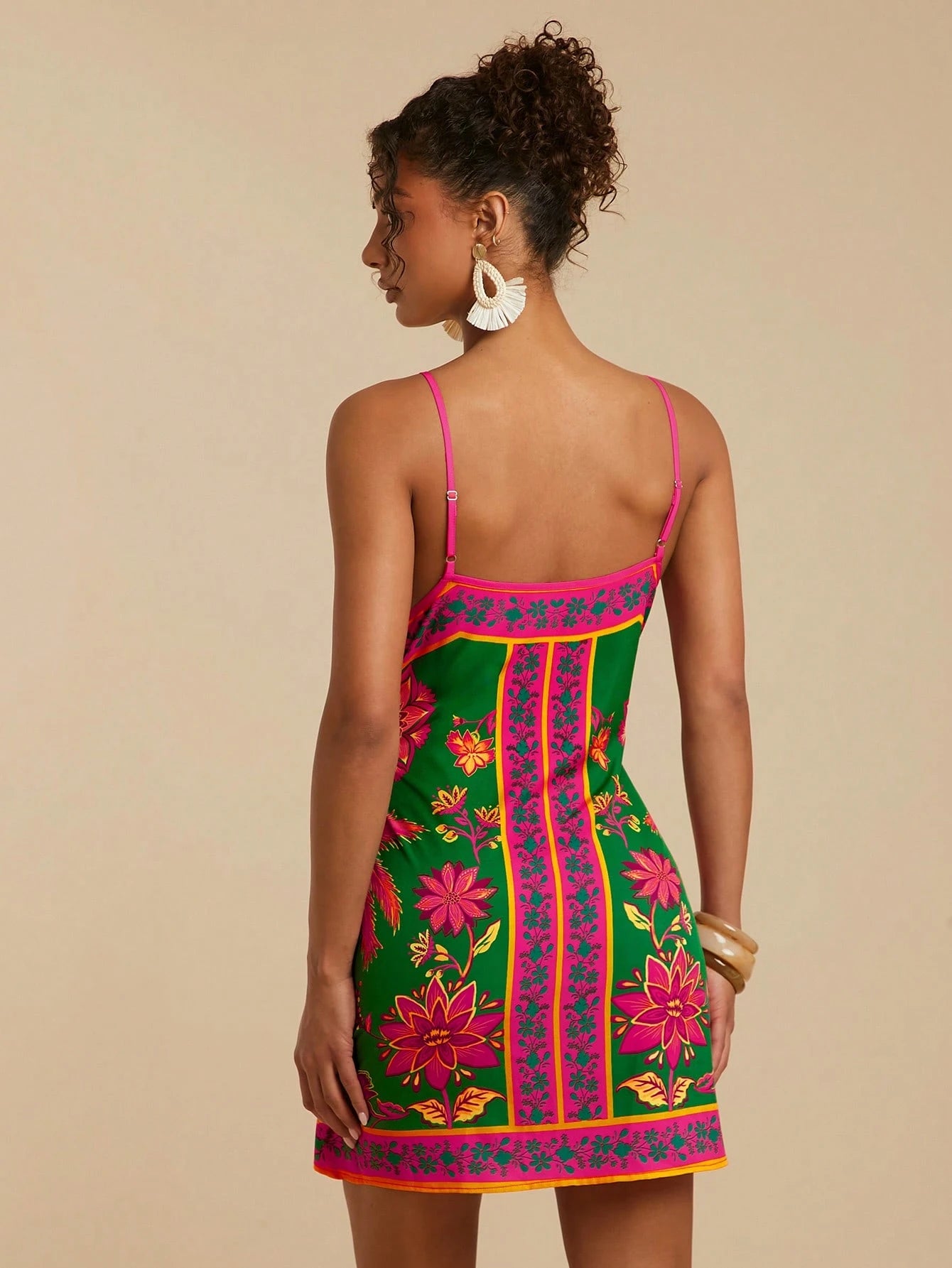 Vivid Eden Vestido Mulher Estampado Simples Diário Cami