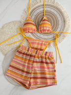 Swim Vcay 3 peças/Conjunto Capa de Crochê de Estilo Boêmio para Maiô Bikini, Saída de Praia
