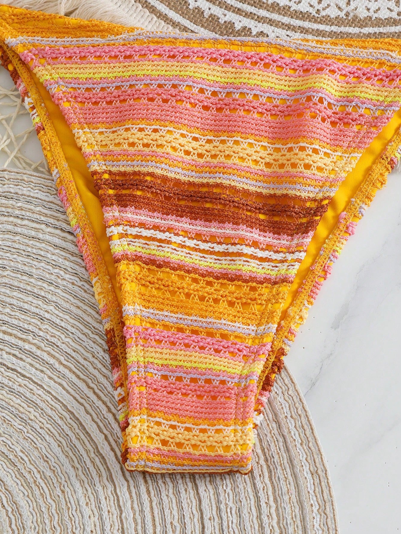 Swim Vcay 3 peças/Conjunto Capa de Crochê de Estilo Boêmio para Maiô Bikini, Saída de Praia