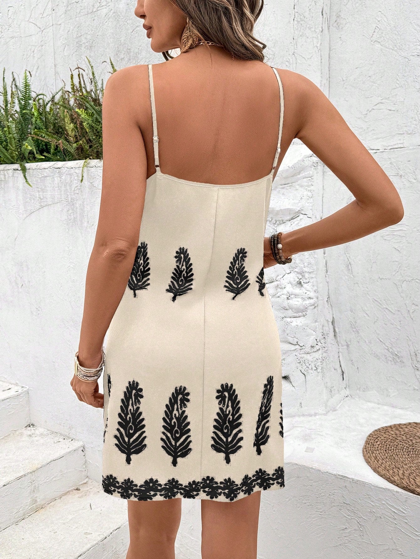 Vivid Eden Vestido Mulher Estampado Simples Diário Cami