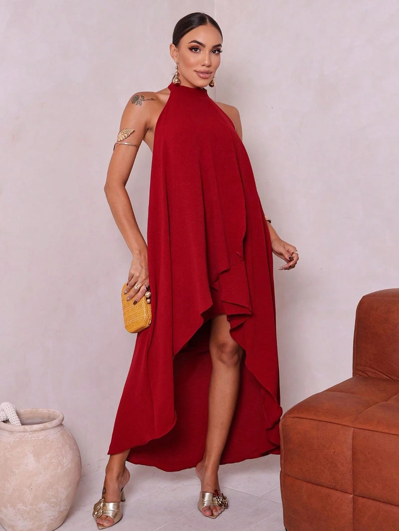 Vendedor Indicado
Vestido Laranja Verão Soltinho Curto Na Frente Longo Atras Gola Colarinho Elegante Moda Feminina