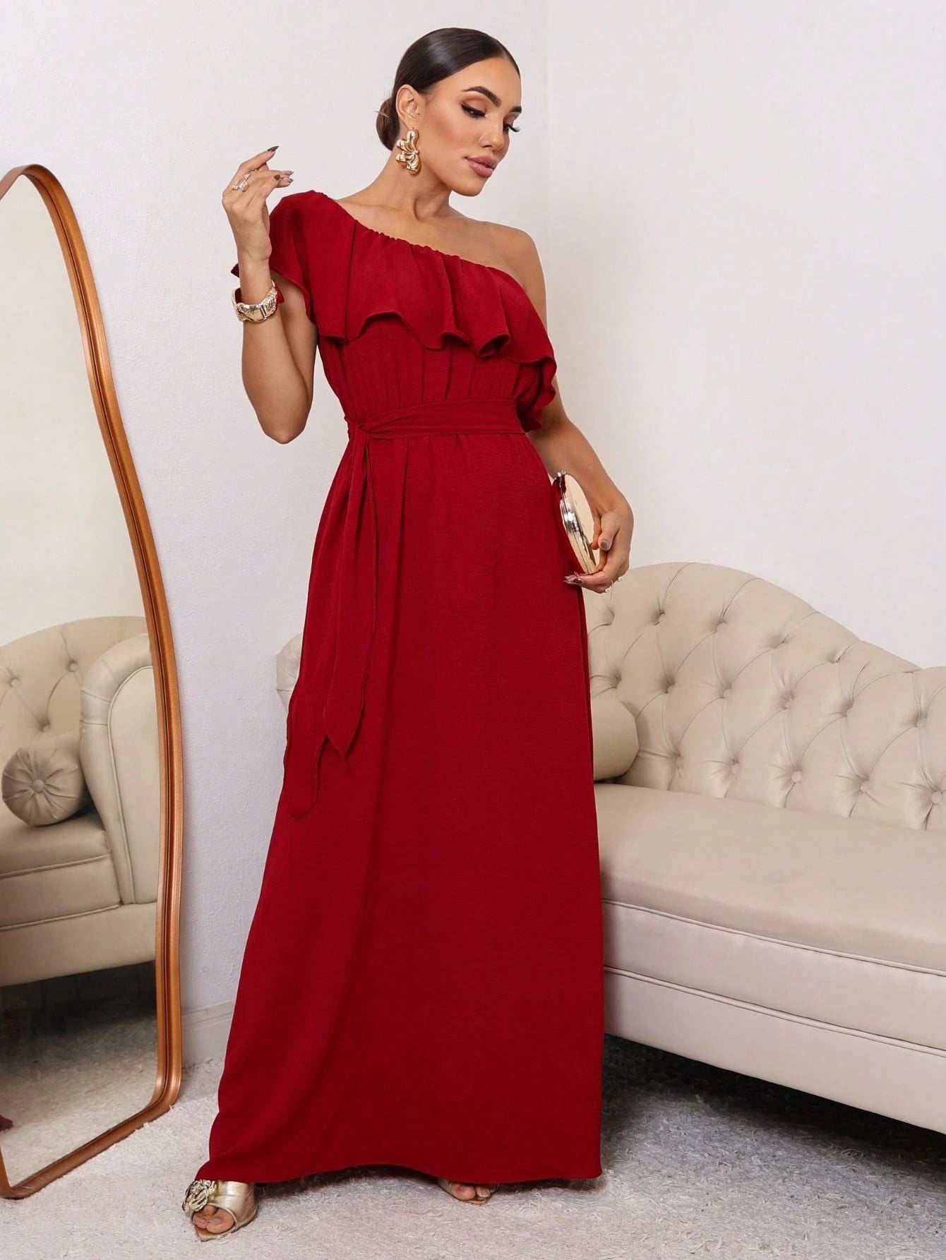 Vestido Longo Babadinho Camadas Sem Bojo Elegante Festa Madrinha Convidada