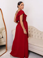 Vestido Longo Babadinho Camadas Sem Bojo Elegante Festa Madrinha Convidada