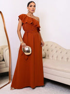 Vestido Longo Babadinho Camadas Sem Bojo Elegante Festa Madrinha Convidada