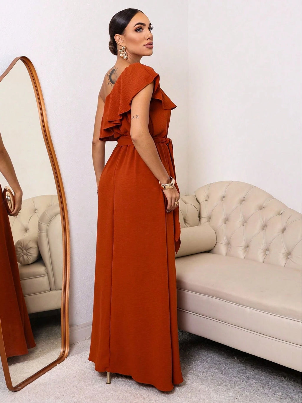 Vestido Longo Babadinho Camadas Sem Bojo Elegante Festa Madrinha Convidada