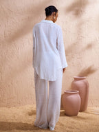Swim Chiccia Calça Cobre-Tudo de Perna Larga com Cordão na Cintura em Chiffon Sólido de Verão para Mulheres, Praia