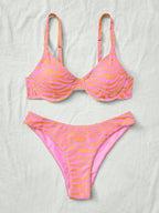 Swim Vcay Maiô Bikini Listrado de Zebra Verde Menta, Roupa de Banho Sexy para Verão