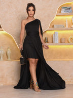 Vendedor IndicadoVestido Longo Feminino Plus Size com Capa Festa Casamento Noiva Formatura Madrinhas elegante Festa Malha Com cinto Atemporal