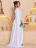 Vendedor IndicadoVestido Longo Feminino Plus Size com Capa Festa Casamento Noiva Formatura Madrinhas elegante Festa Malha Com cinto Atemporal