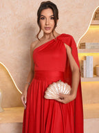 Vendedor IndicadoVestido Longo Feminino Plus Size com Capa Festa Casamento Noiva Formatura Madrinhas elegante Festa Malha Com cinto Atemporal