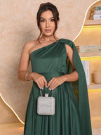 Vendedor IndicadoVestido Longo Feminino Plus Size com Capa Festa Casamento Noiva Formatura Madrinhas elegante Festa Malha Com cinto Atemporal