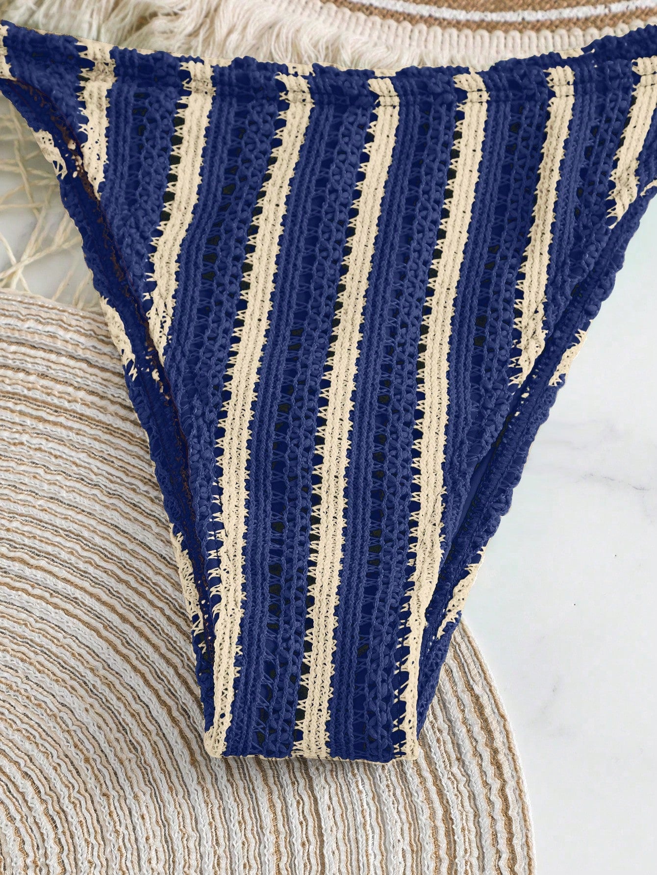 Swim Vcay 3 peças/Conjunto Capa de Crochê de Estilo Boêmio para Maiô Bikini, Saída de Praia
