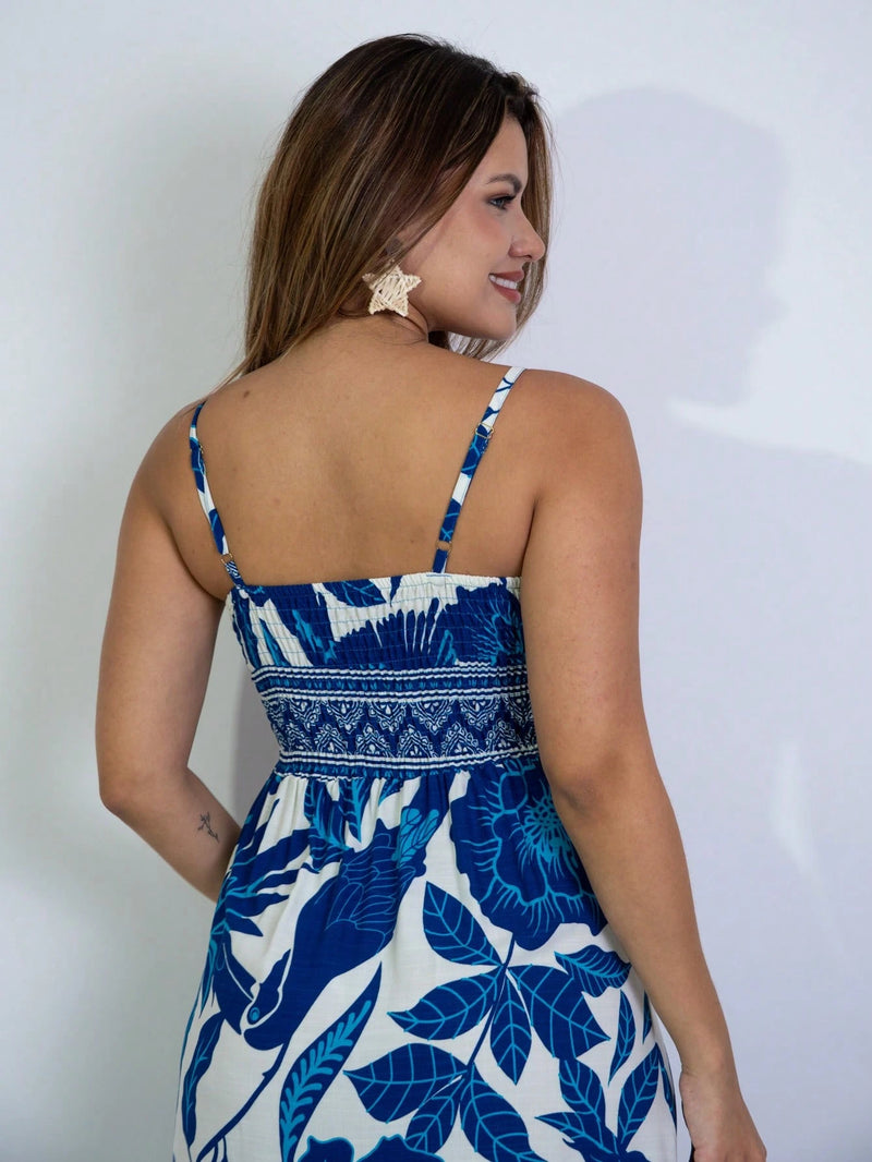 Vendedor Indicadovestido midi estampado viscolinho com lastex e bojo moda blogueir verão