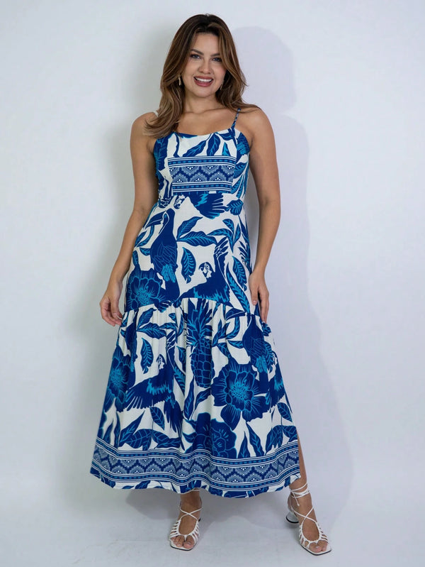 Vendedor Indicadovestido midi estampado viscolinho com lastex e bojo moda blogueir verão