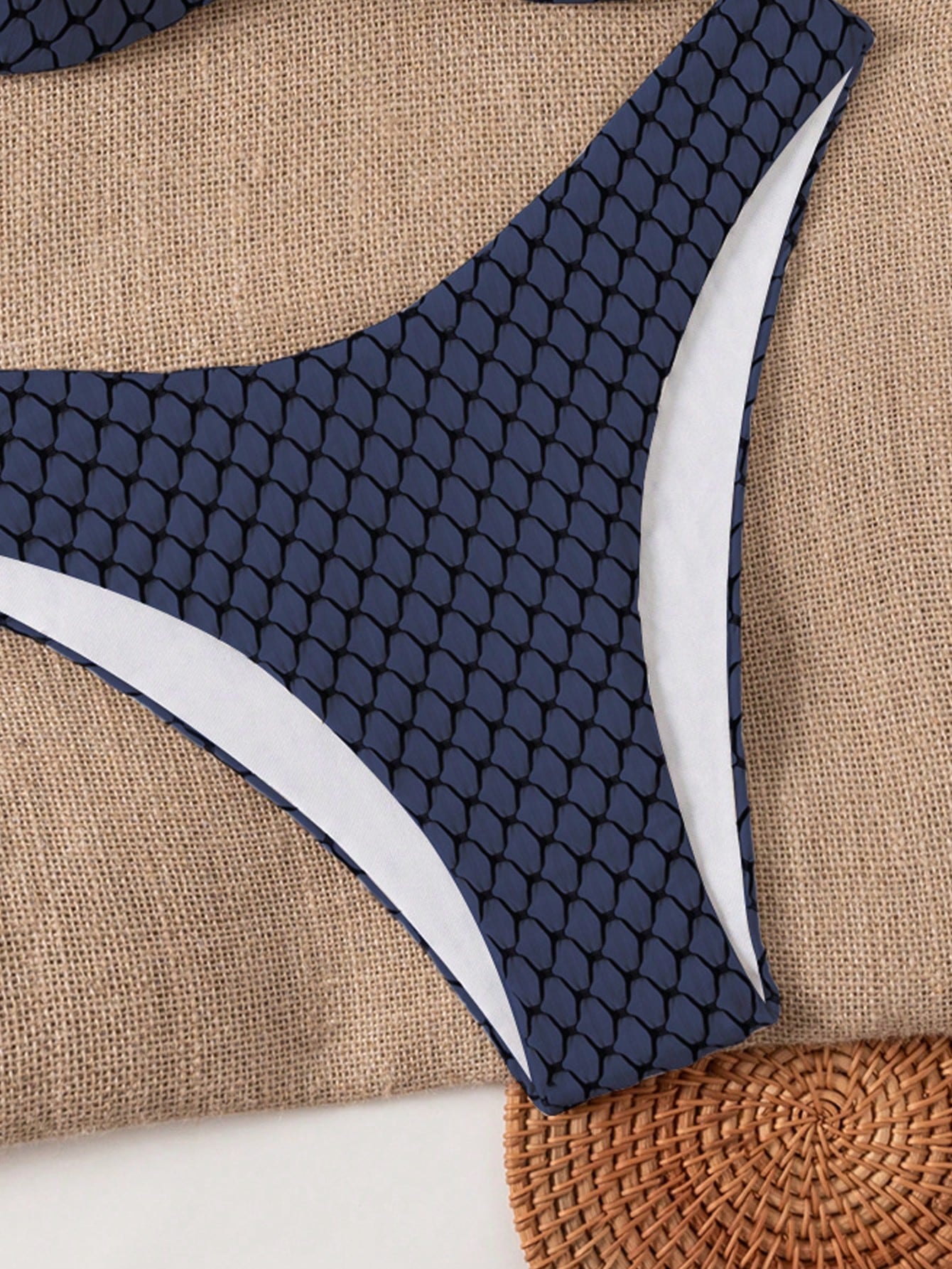Swim Lushoire Conjunto de Maiô Bikini Texturizado de Duas Peças para Férias na Praia Feminino, Maiô Bikini Bustier para o Verão