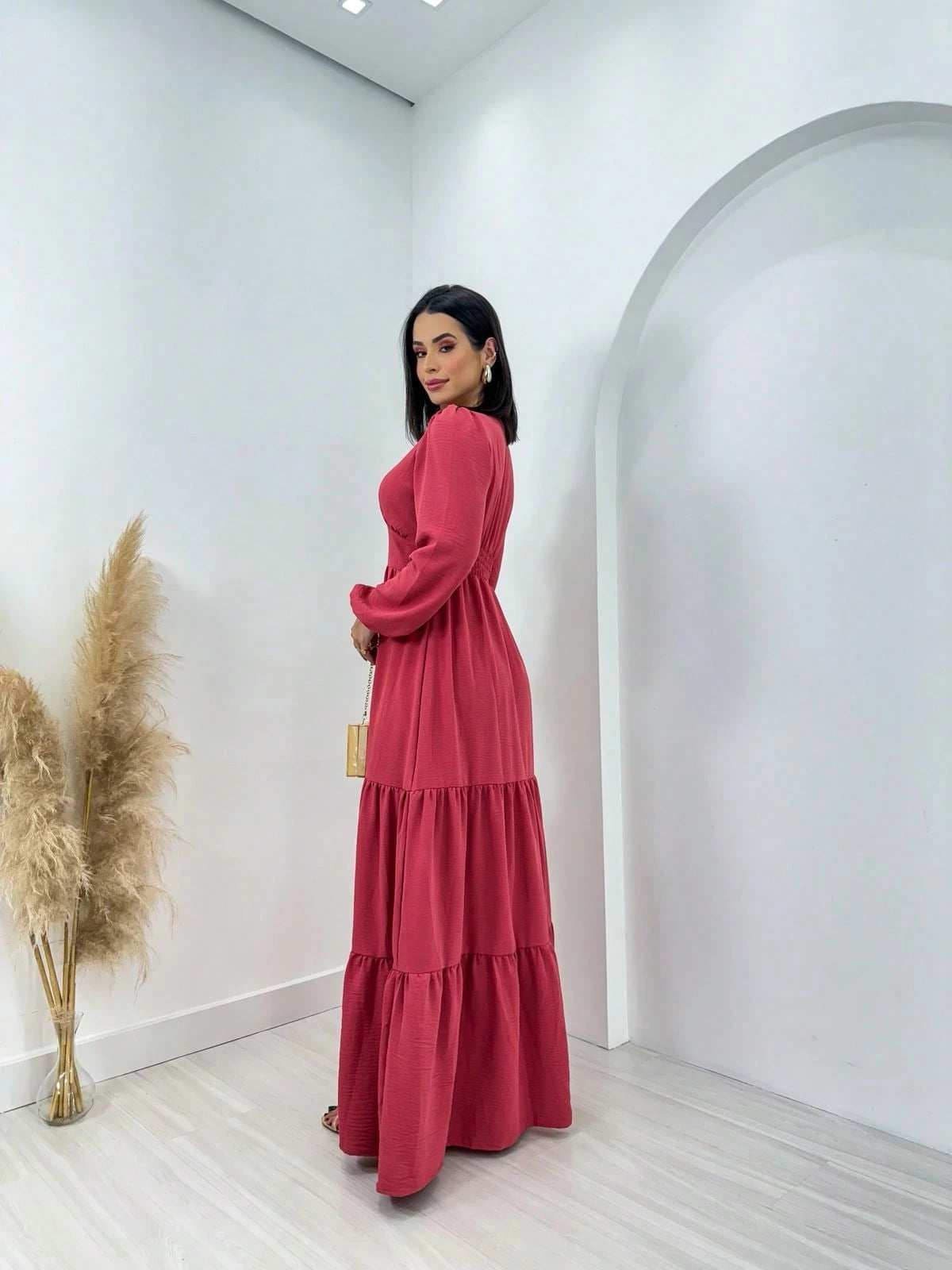 vestido longo Simples Casamento