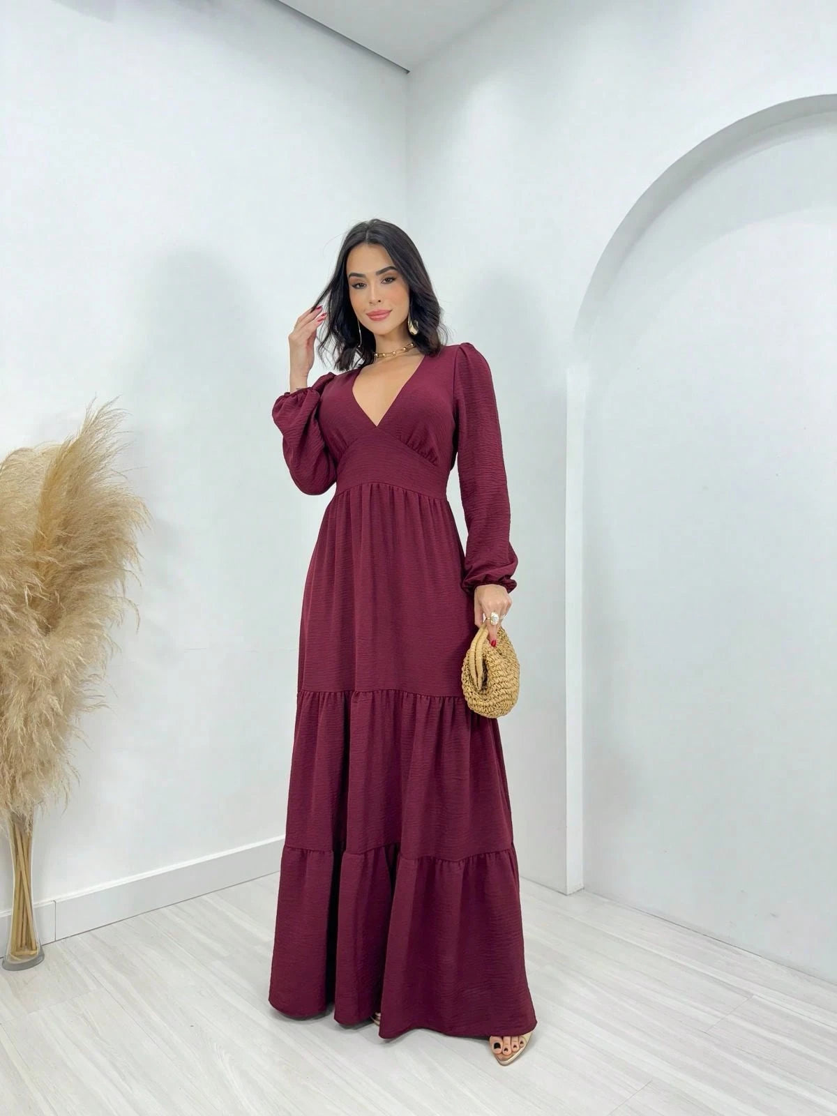 vestido longo Simples Casamento