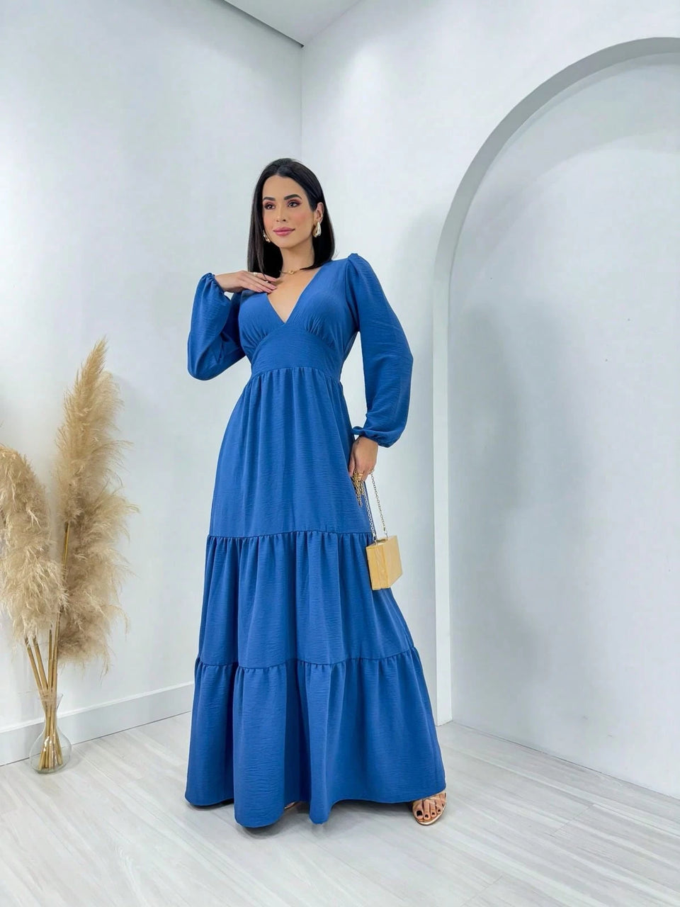 vestido longo Simples Casamento