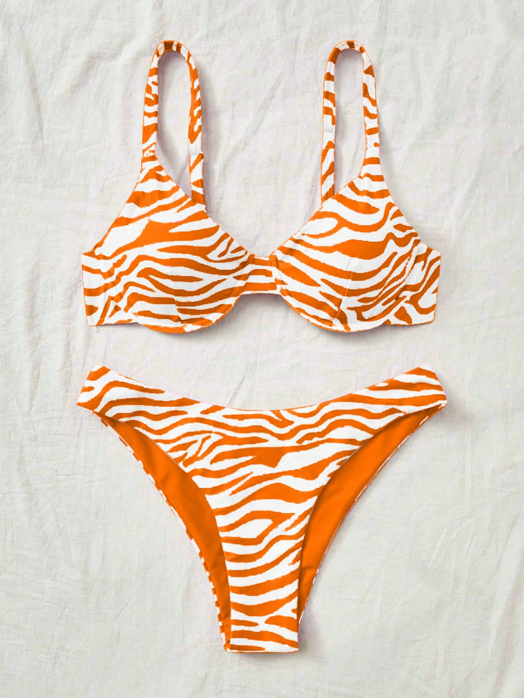 Swim Vcay Maiô Bikini Listrado de Zebra Verde Menta, Roupa de Banho Sexy para Verão