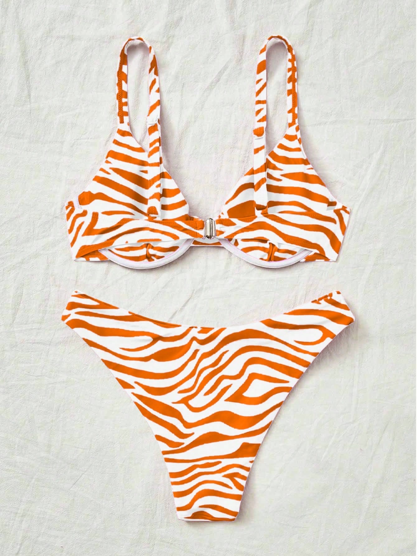 Swim Vcay Maiô Bikini Listrado de Zebra Verde Menta, Roupa de Banho Sexy para Verão