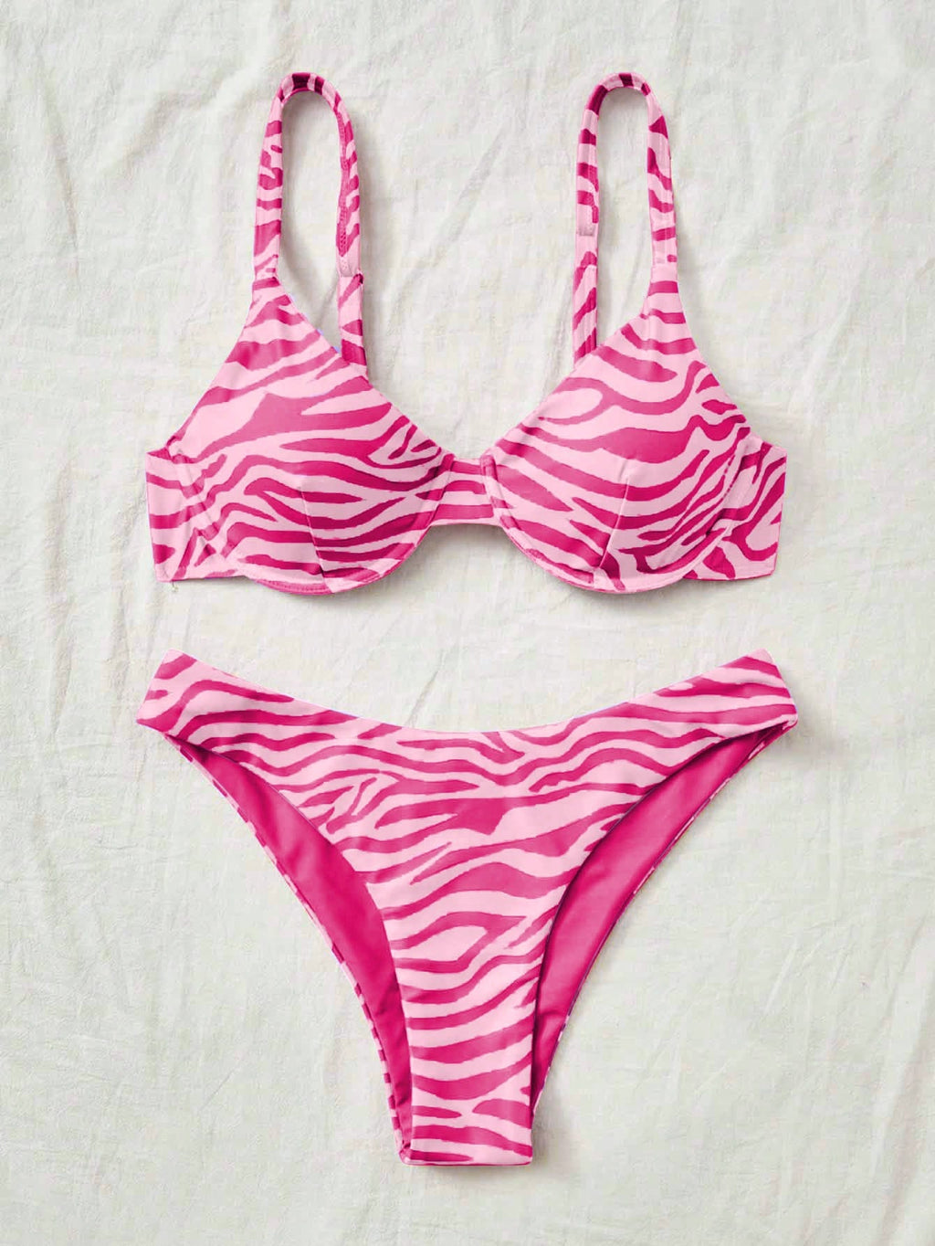 Swim Vcay Maiô Bikini Listrado de Zebra Verde Menta, Roupa de Banho Sexy para Verão