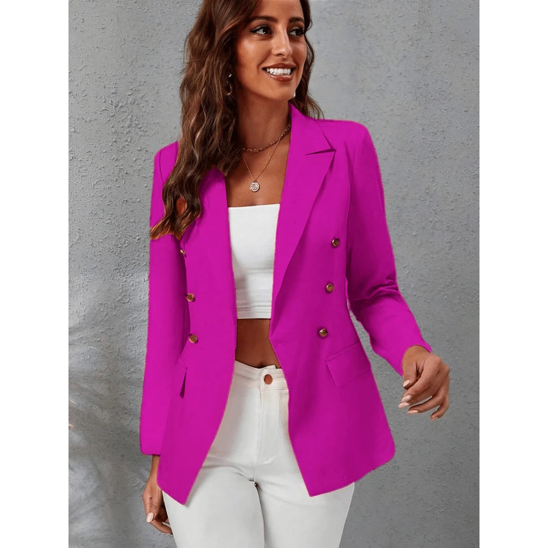 Blazer Feminino Casaquinho Alfaiataria Casaco Social Com Botão Lindo Super Envio Tecido Noite Diário