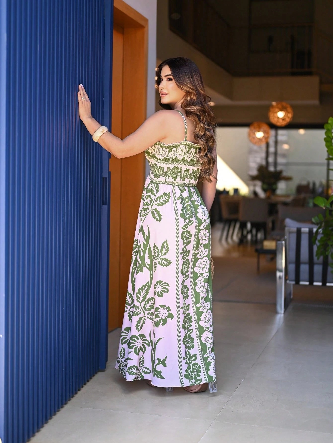 Vestido Feminino Longo Lastex Alça de amarrar