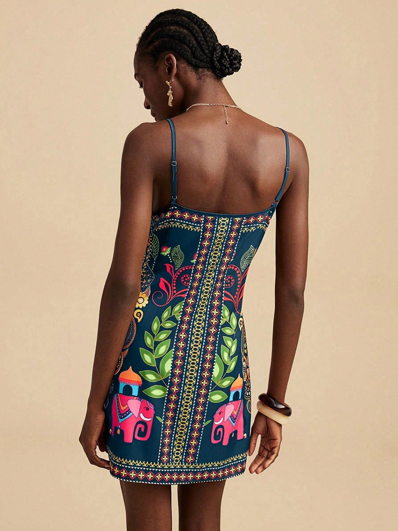 Vivid Eden Vestido Mulher Estampado Simples Diário Cami