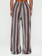 Musera Resort Calça Capa Estampada com Cintura Amarrada, Estilo Boho Ibiza, Fofa, Sexy, Férias, Praia, Maiô, Pele Quente, Listrada