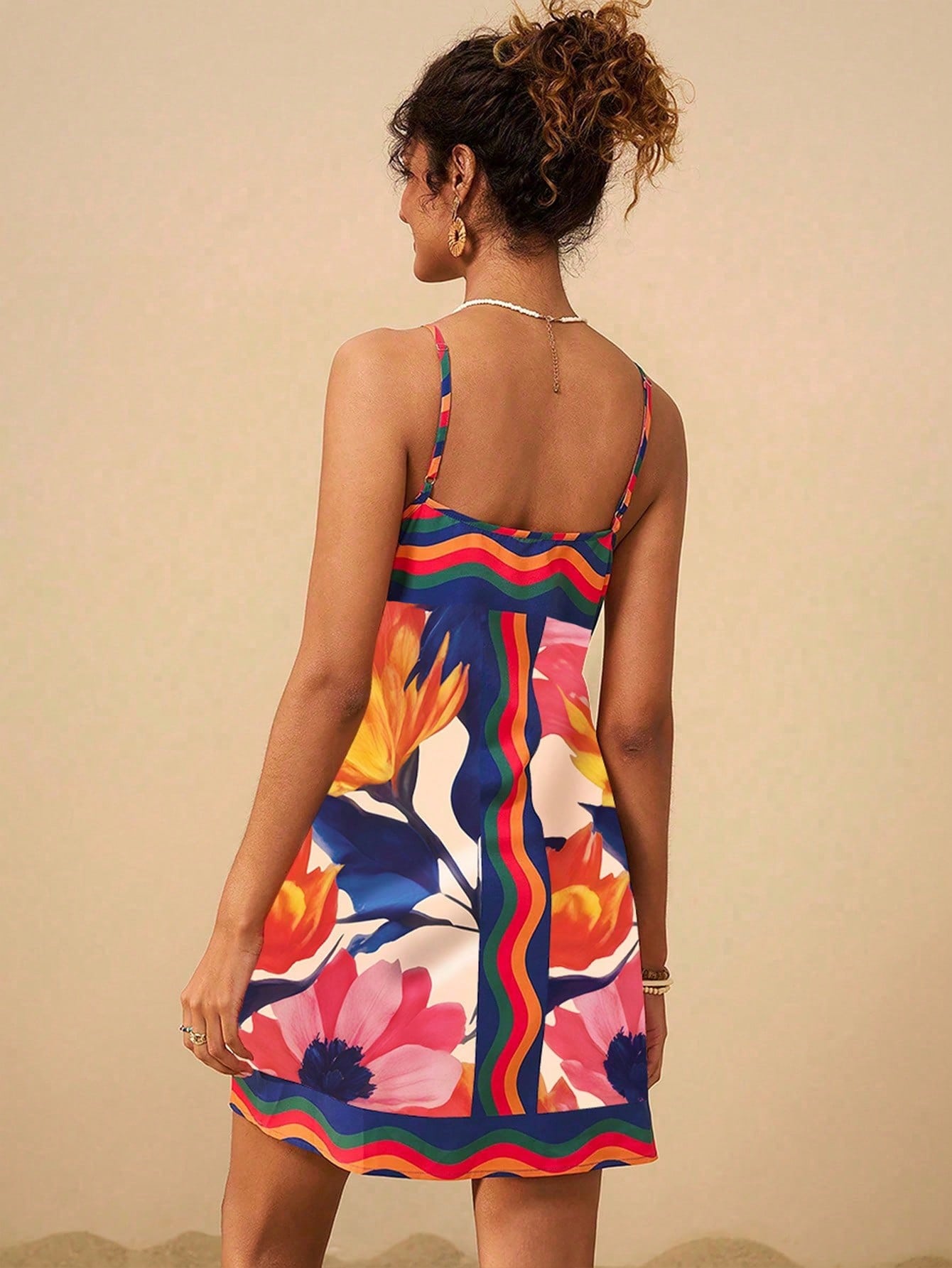 Vivid Eden Vestido Mulher Estampado Simples Diário Cami