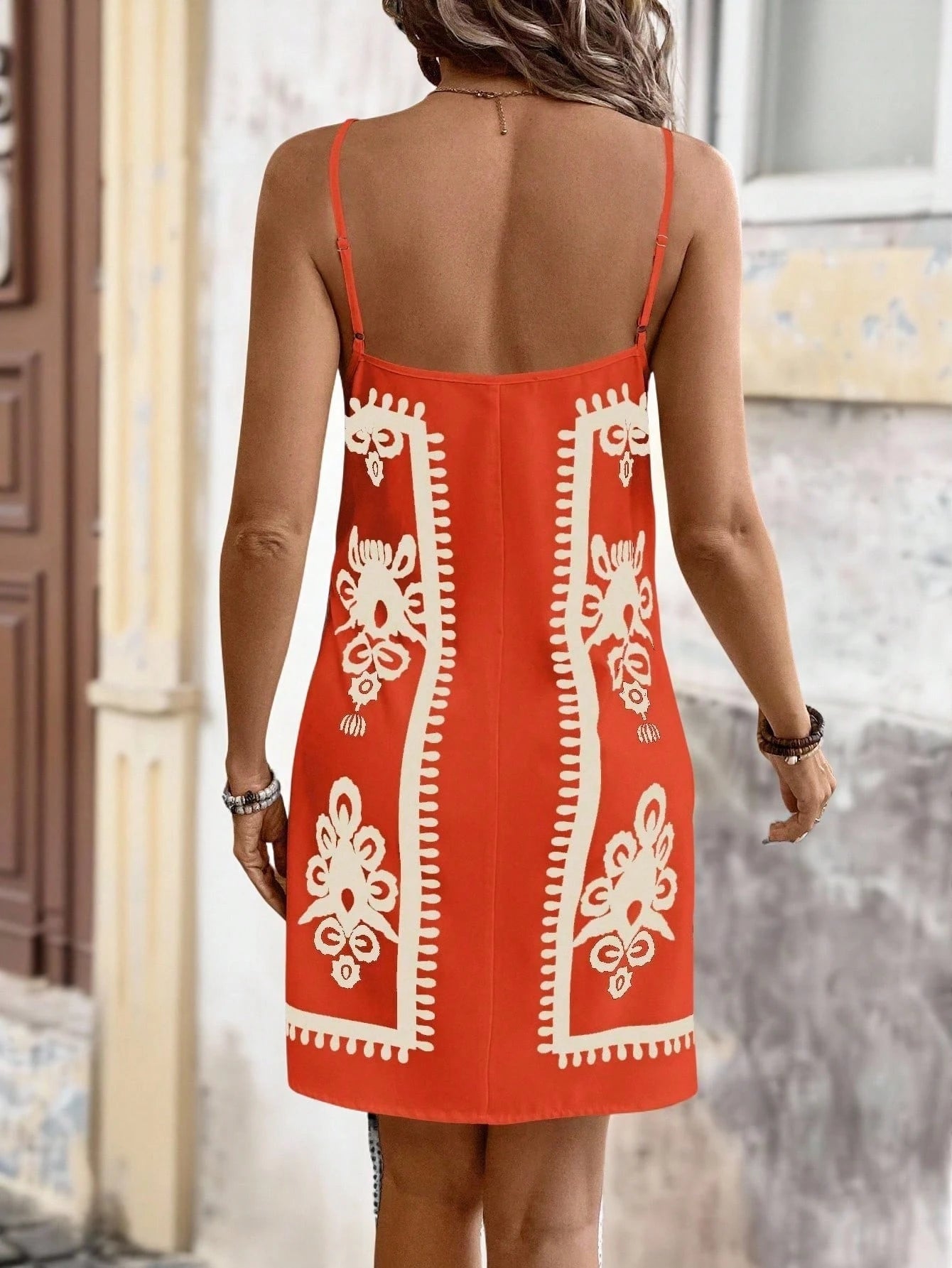 Vivid Eden Vestido Mulher Estampado Simples Diário Cami