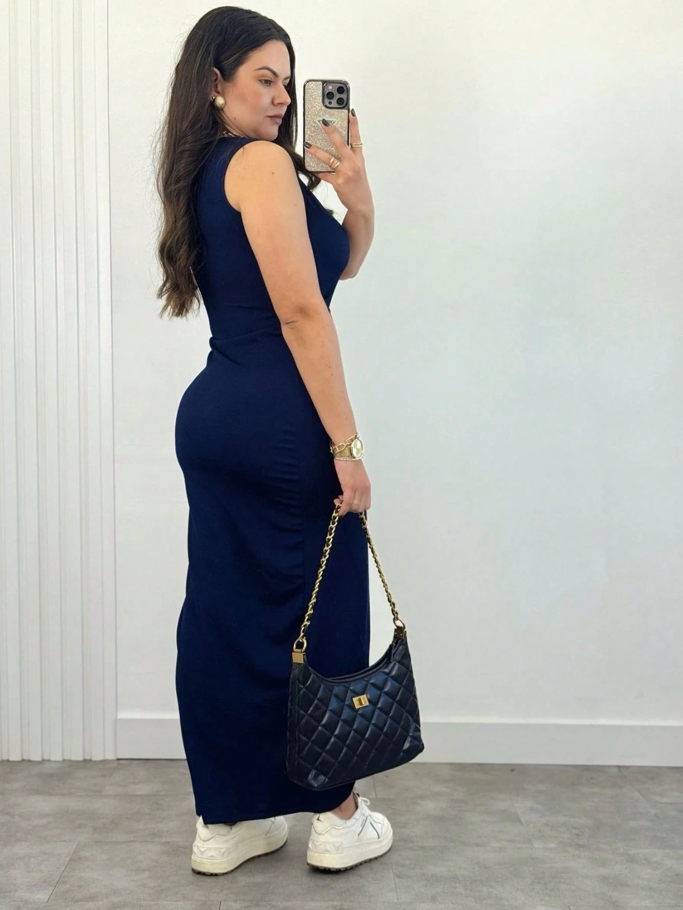 Vendedor IndicadoÁrbora Elegance - Vestido Feminino Longo de Regata, Tecido Viscolycra, Moda Elegante de Verão 2025.