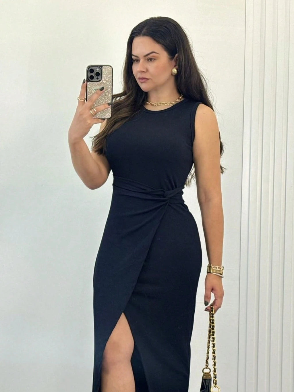 Vendedor IndicadoÁrbora Elegance - Vestido Feminino Longo de Regata, Tecido Viscolycra, Moda Elegante de Verão 2025.